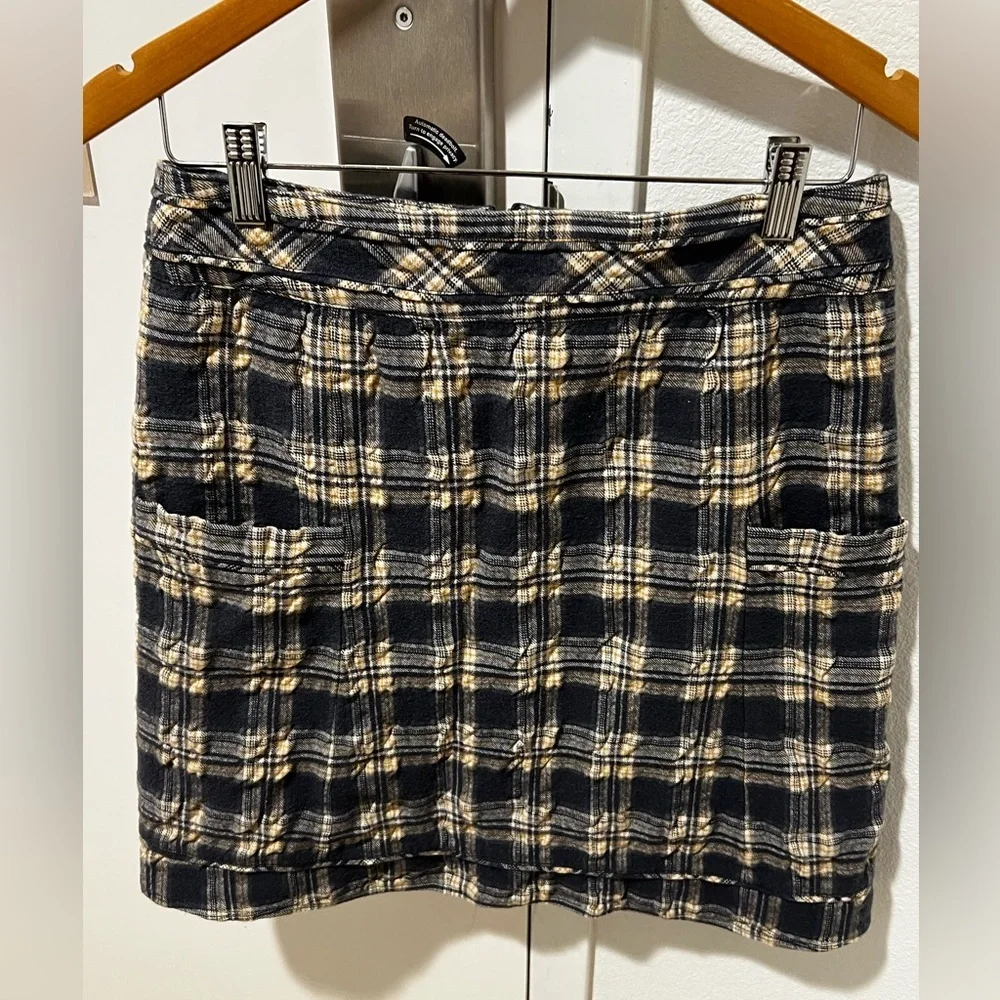 Cordelia Anthropologie Plaid Wool Pocket Skirt 4